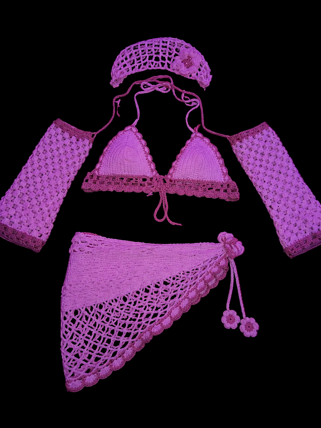 4 Piece Handcrafted Crocheted Set