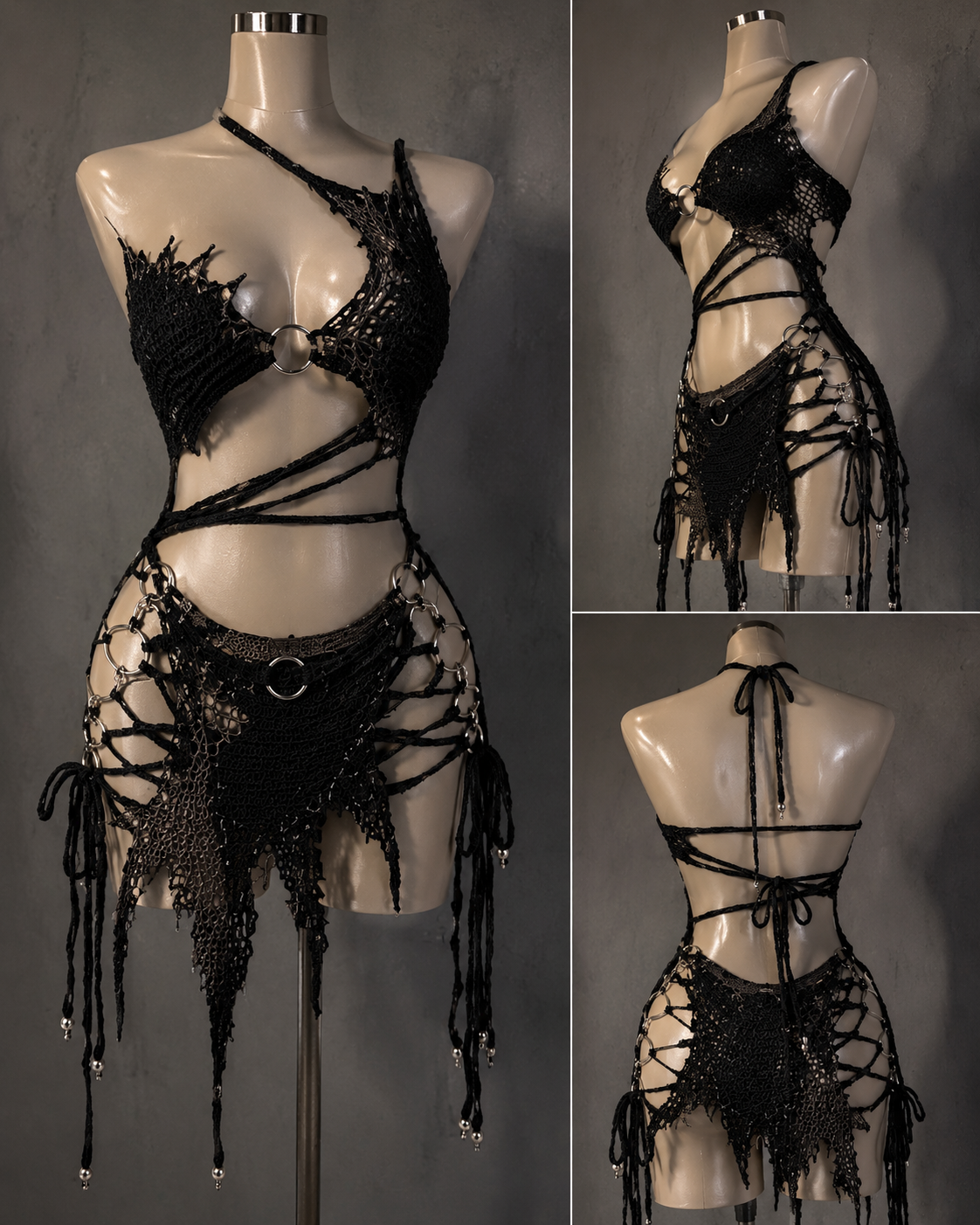 VENOM LACE” CROCHET SET PATTERN 🖤PDF File
